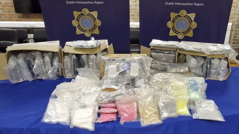 Officers from the Dublin Crime Response Team backed up by armed regional units discovered over 60kg of cocaine, 30kg of cannabis and other drugs including ketamine
