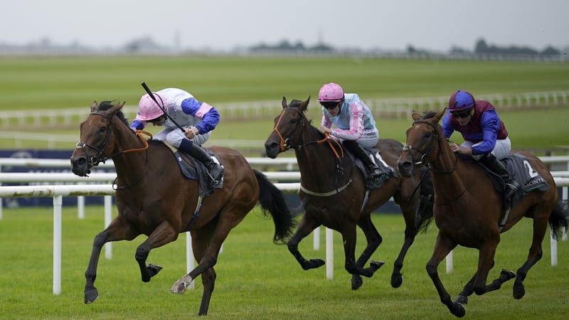 You Got To Me (l) ridden by jockey Hector Crouch on their way to winning the Irish Oaks