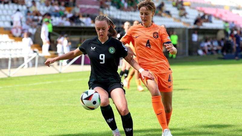 Joy Ralph (L) went close for Ireland early in the second half