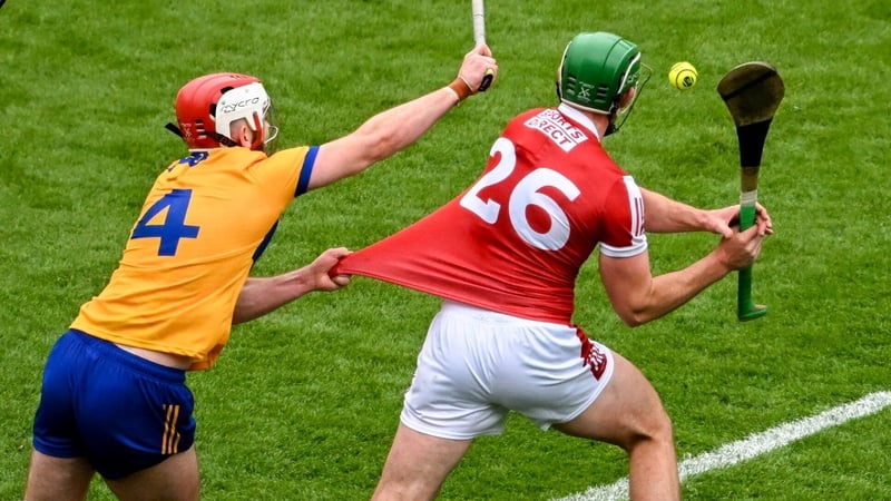Conor Leen pulled Robbie O'Flynn's jersey as the Cork attacker shot for an equaliser