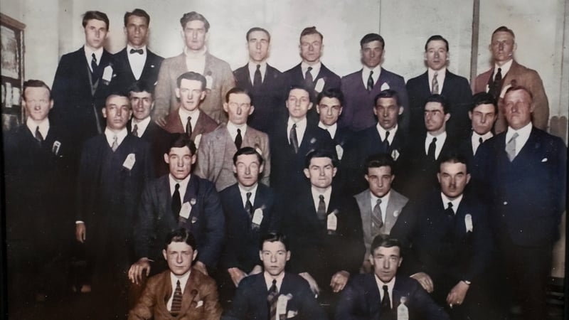 The team photo of the 1924 Ireland Olympic Games soccer team at Castleknock Hotel in Dublin. Photo: David Fitzgerald/Sportsfile via Getty Images