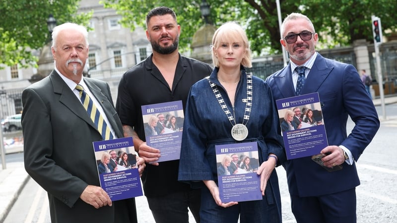 Gerry Hynes of Carlow College of Further Education, Committee member Roy Kennedy of Black Amber hair salon, President of the IHF Lisa Eccles (Zinc Hair and Beauty) and Vice President Mark O'Keeffe (Brown Sugar)