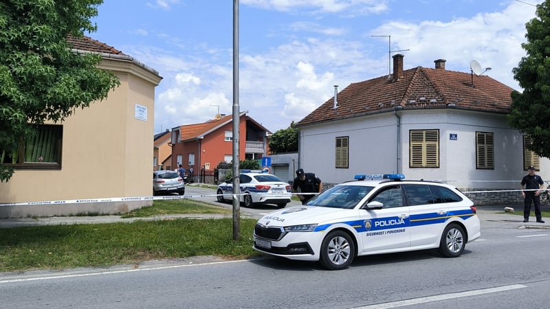 The scene at the nursing home in Daruvar is sealed off by police