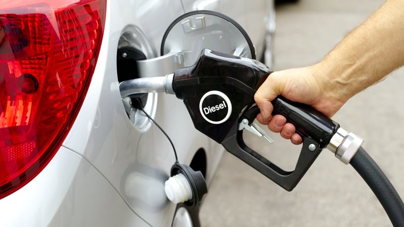 The average diesel price stood at €1.68 per litre in August, down from €1.69 in July