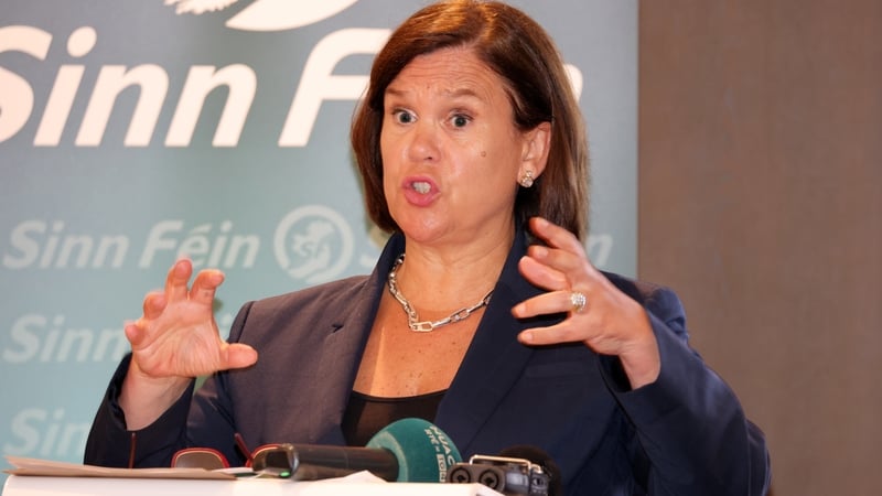 Sinn Féin leader Mary Lou McDonald speaking at a launch of the party's new immigration policy (pic: RollingNews.ie)