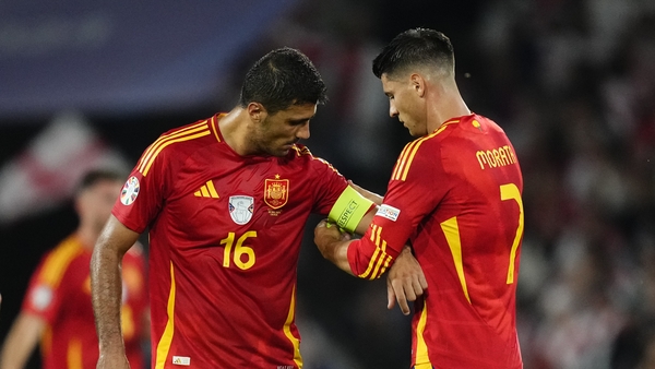 Rodri (L) and Alvaro Morata have been charged by UEFA