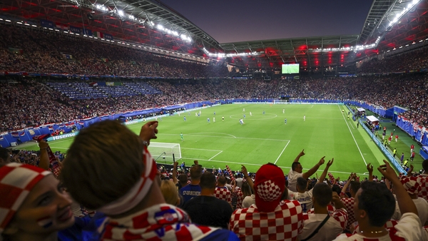 Croatian fans at their team's draw with Italy