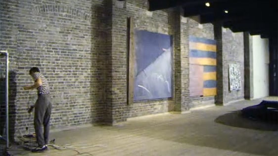 Preparations for Rosc '84, the inaugural exhibition of the newly restored Guinness Hop Store in Dub…