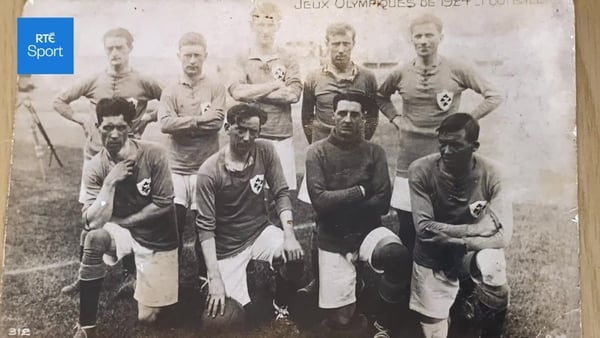 The first football team to play underthe Irish tricolor competed at the 1924 Games