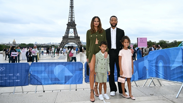 Chrissy Teigen, John Legend and two of their children