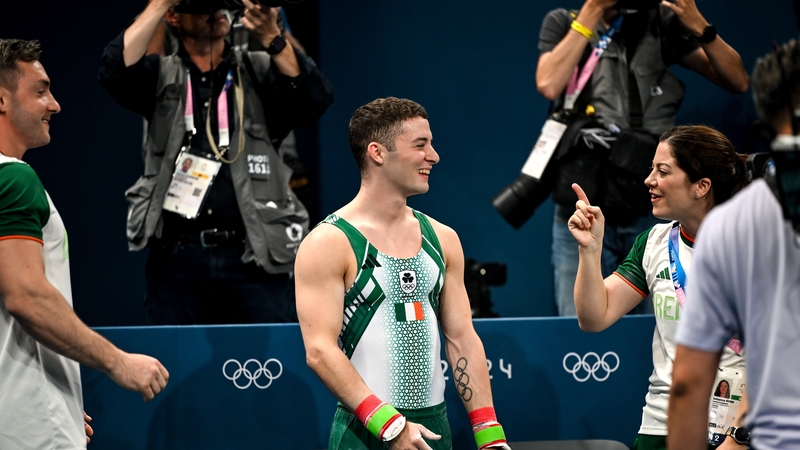 Smiles from the World and European champion Rhys McClenaghan after making the Olympic final