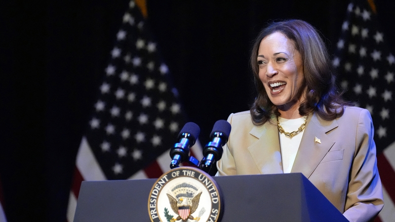 Democratic presidential candidate Kamala Harris speaks during a campaign fundraising event at the Colonial Theater in Pittsfield, Massachusetts