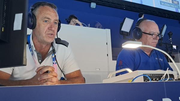 Nick O'Hare (l) and John Kenny in the commentary booth