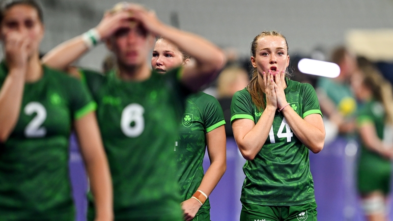 Ireland players react after their quarter-final loss to Australia