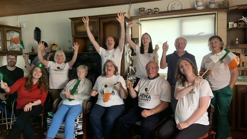 Mona McSharry's family had gathered at her grandparents' house in Grange, Co Sligo to watch the race