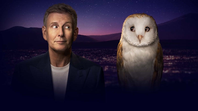 Patrick Kielty and an owl friend