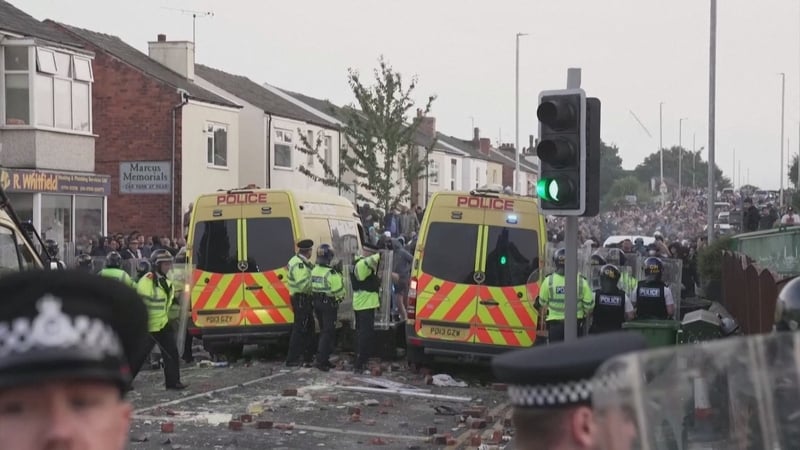 The day after three young girls were killed, protesters clashed with police in Southport