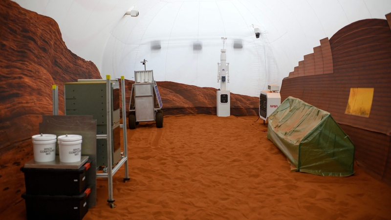 The 'Mars' habitat was installed inside a hangar at the NASA Johnson Space Center in Houston, Texas