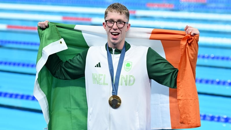 Daniel Wiffen won a gold medal in the 800m freestyle at the Paris Olympic Games