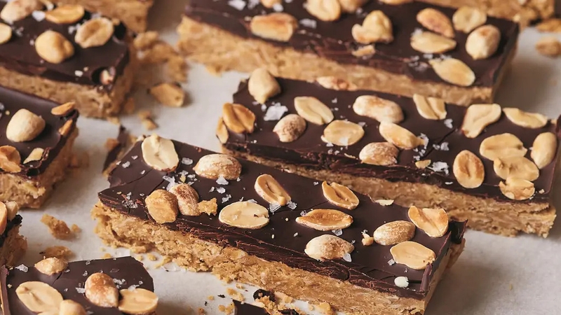 Chocolate peanut butter (no-bake) bar from Real Healthy (Lizzie Mayson/PA)