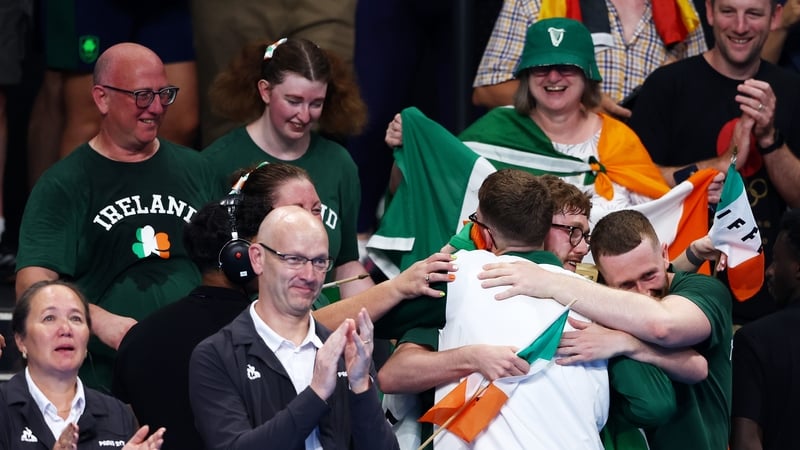 Daniel Wiffen celebrates with his brother Nathan following his medal win