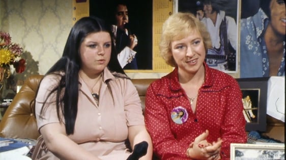 Dee Maher and Ann Shiels of the Elvis TCB Fan Club in 1979