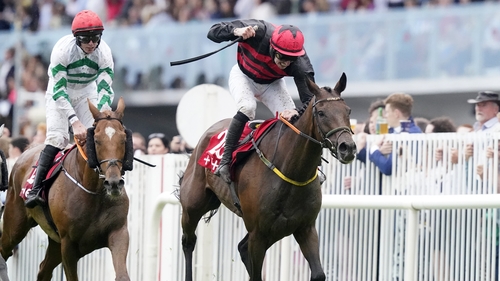 Donagh Meyler punches the air as Pinkerton completes a hat-trick in the feature race at Galway