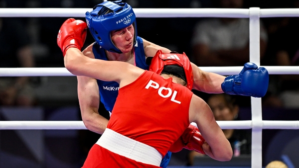 Aoife O'Rourke (L) found Elzbieta Wojcik of Poland a tricky opponent
