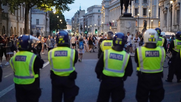 A tense demonstration took place near Downing Street
