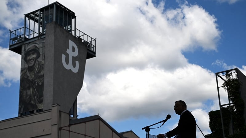 Polish President Andrzej Duda delivers a speech during commemorations of the 80th anniversary of the Warsaw Uprising