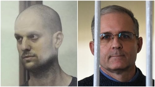 US journalist Evan Gershkovich (L) and Paul Whelan
