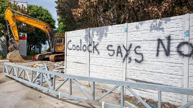 Barriers were erected last month outside the former Crown Paints factory in Coolock