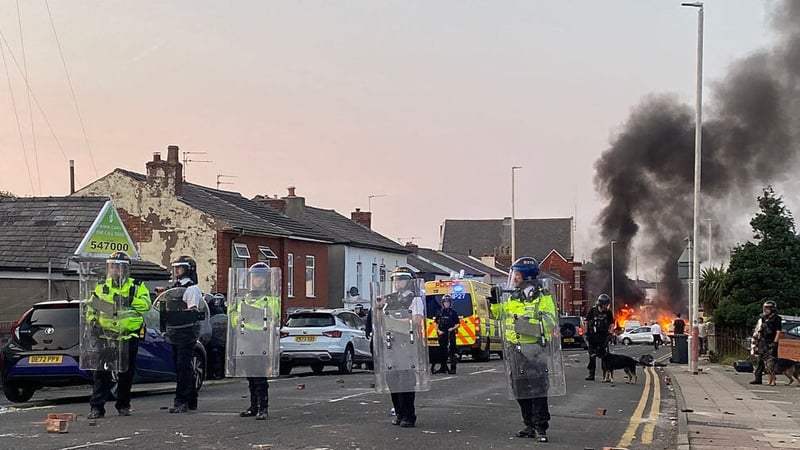 There were protests near a mosque in Southport on Tuesday evening