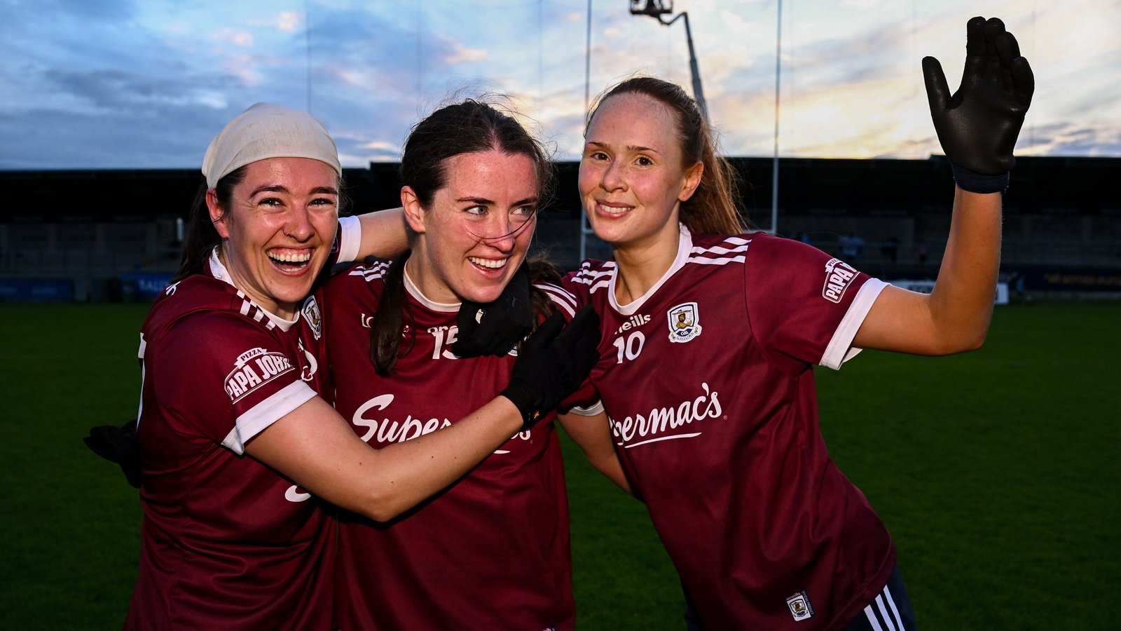 Shauna Hynes (L), Roisin Leonard (C) and Olivia Divilly after beating Dublin