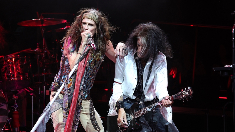 Steven Tyler and Joe Perry of Aerosmith on stage in New York in September of last year