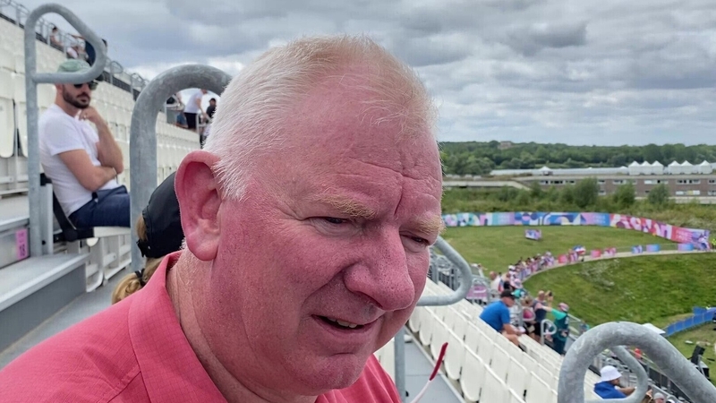 Mike Corcoran had a lofty vantage point to watch daughter Madison compete in the kayak cross