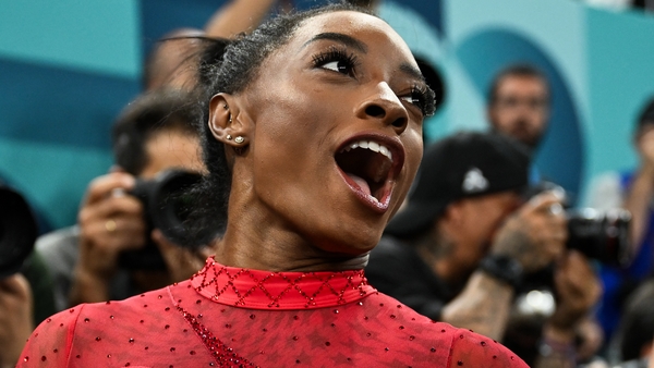 Biles was back on top of the podium in Paris