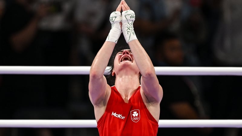 Kellie Harrington is overcome by euphoria after her semi-final win