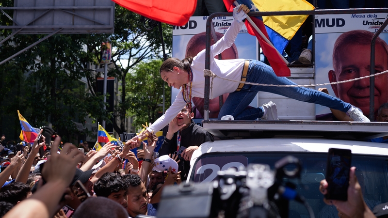 Thousands gathered peacefully across Venezuela, including in the capital Caracas where Maria Corina Machado thrilled supporters with a surprise appearance