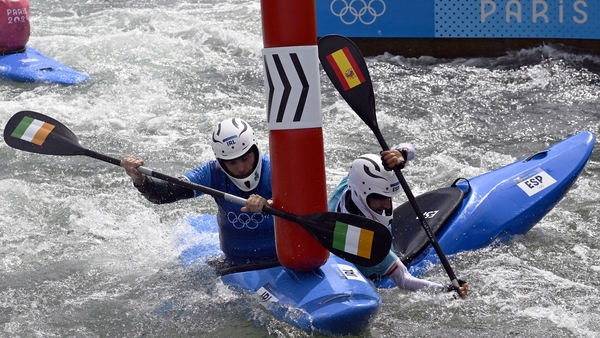 Liam Jegou finished third ahead of Spain's Miquel Trave (right)