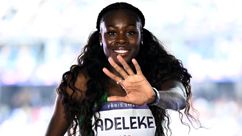 Rhasidat Adeleke is in action for Ireland tonight