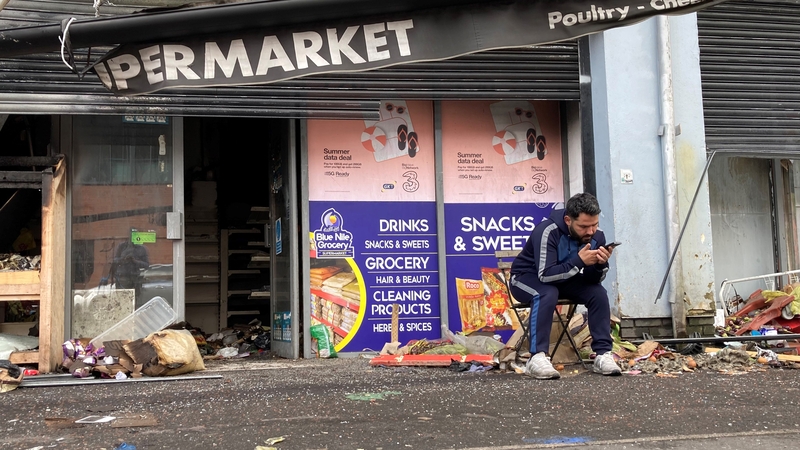 The Sham Supermarket on Donegall Road in Belfast, which was targetted during the unrest