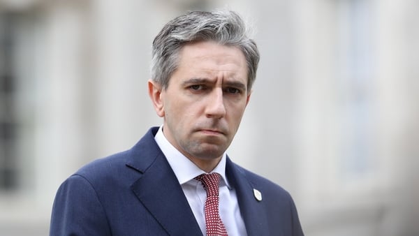 The demonstration was held outside the home of Simon Harris on 2 May