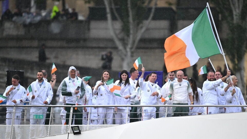 Irish athletes at the opening ceremony in Paris