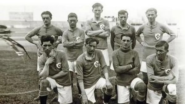 Members of the Ireland soccer team at the 1924 Olympics in Paris. The team would lose to the Netherlands in the quarterfinals. Photo: Getty Images