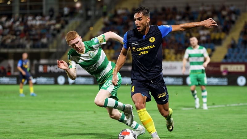 Marco Dulca of Celje in action against Shamrock Rovers during the UEFA Europa League third qualifying round first leg in Slovenia