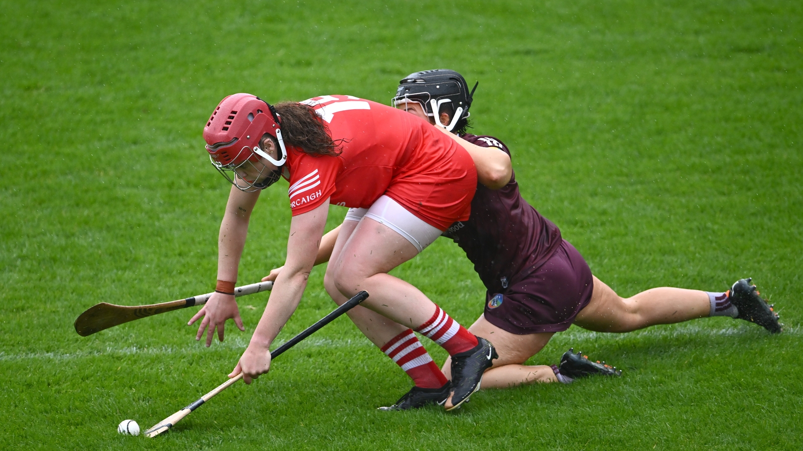 Sorcha McCartan (L) could come up against former Down teammate Niamh Mallon, who is now with Galway