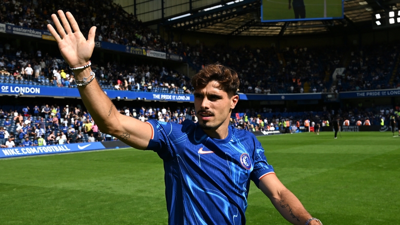 Pedro Neto salutes the crowd at Chelsea's pre-season friendly with Inter Milan