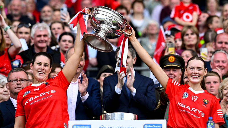 Cork joint-captains Molly Lynch (L) and Meabh Cahalane lifted the O'Duffy Cup last August