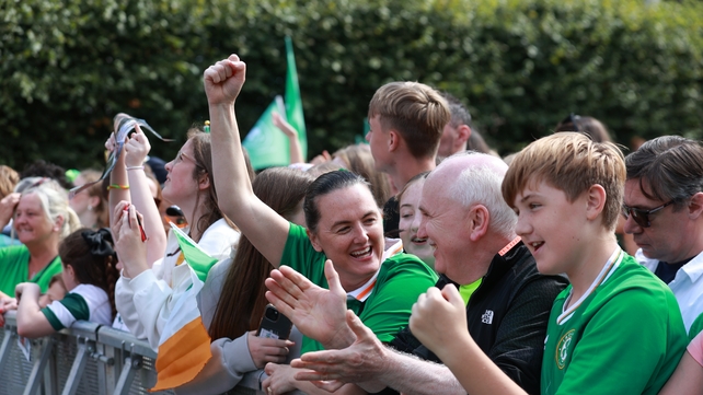 Crowds began gathering on O'Connell Street this morning